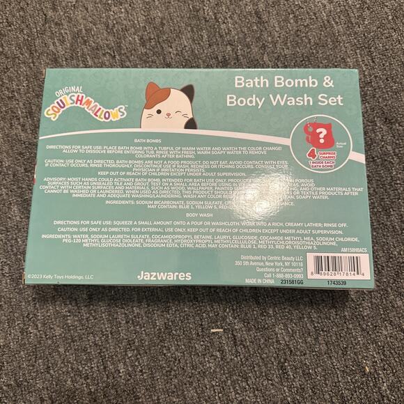 Squishmallows Bath Bomb & Body Wash 8 pc Set (8 scents) w/4 Surprise Charms NEW - Picture 2 of 2
